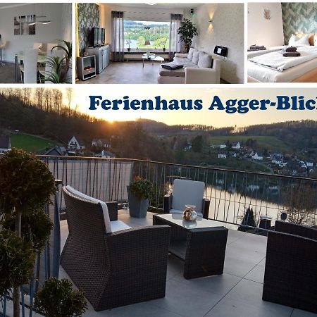 Seeblick-Ferienwohnung Im "Ferienhaus Agger-Blick" Mit Traumhafter Sonnen-Terrasse, Sauna, E-Kamin & Kajak Гуммерсбах Экстерьер фото