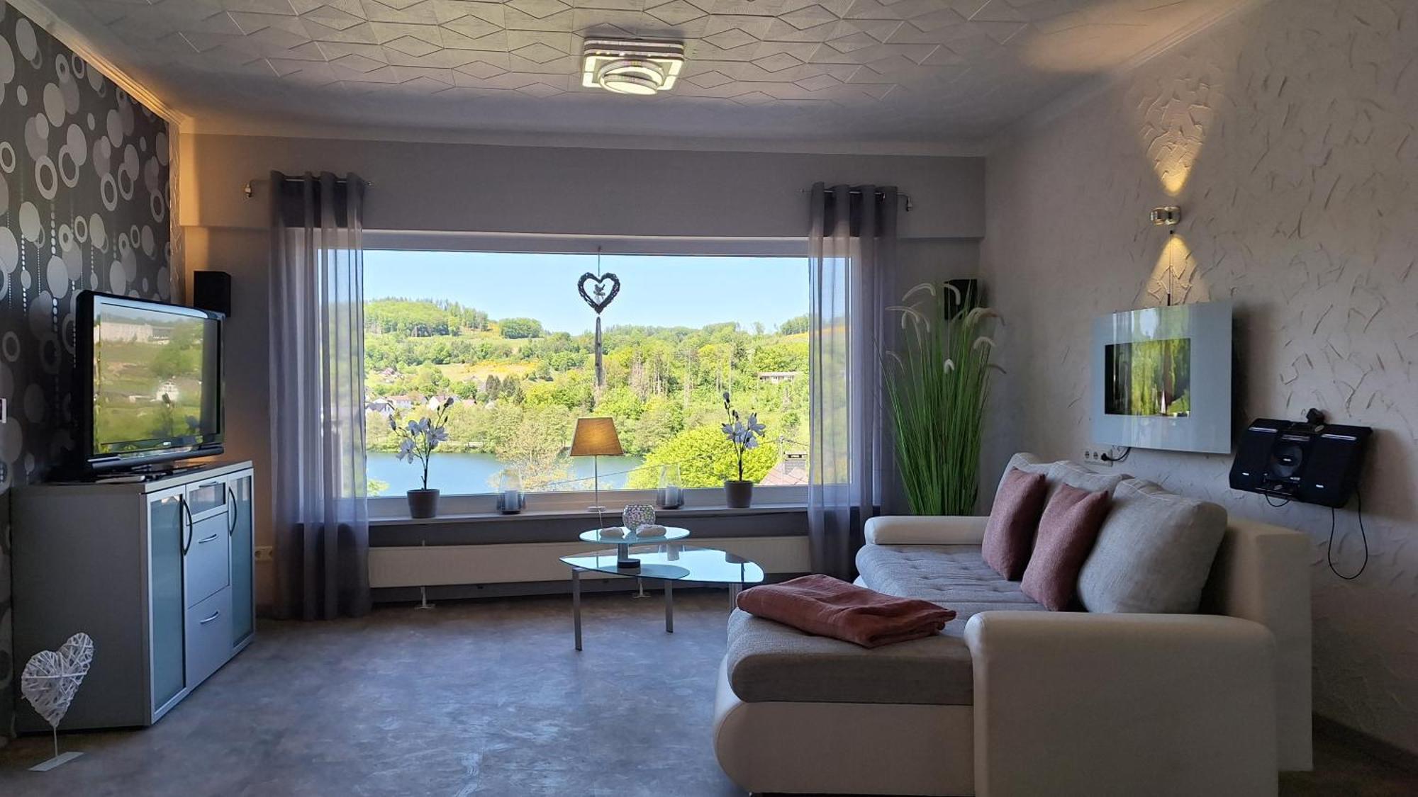 Seeblick-Ferienwohnung Im "Ferienhaus Agger-Blick" Mit Traumhafter Sonnen-Terrasse, Sauna, E-Kamin & Kajak Гуммерсбах Экстерьер фото