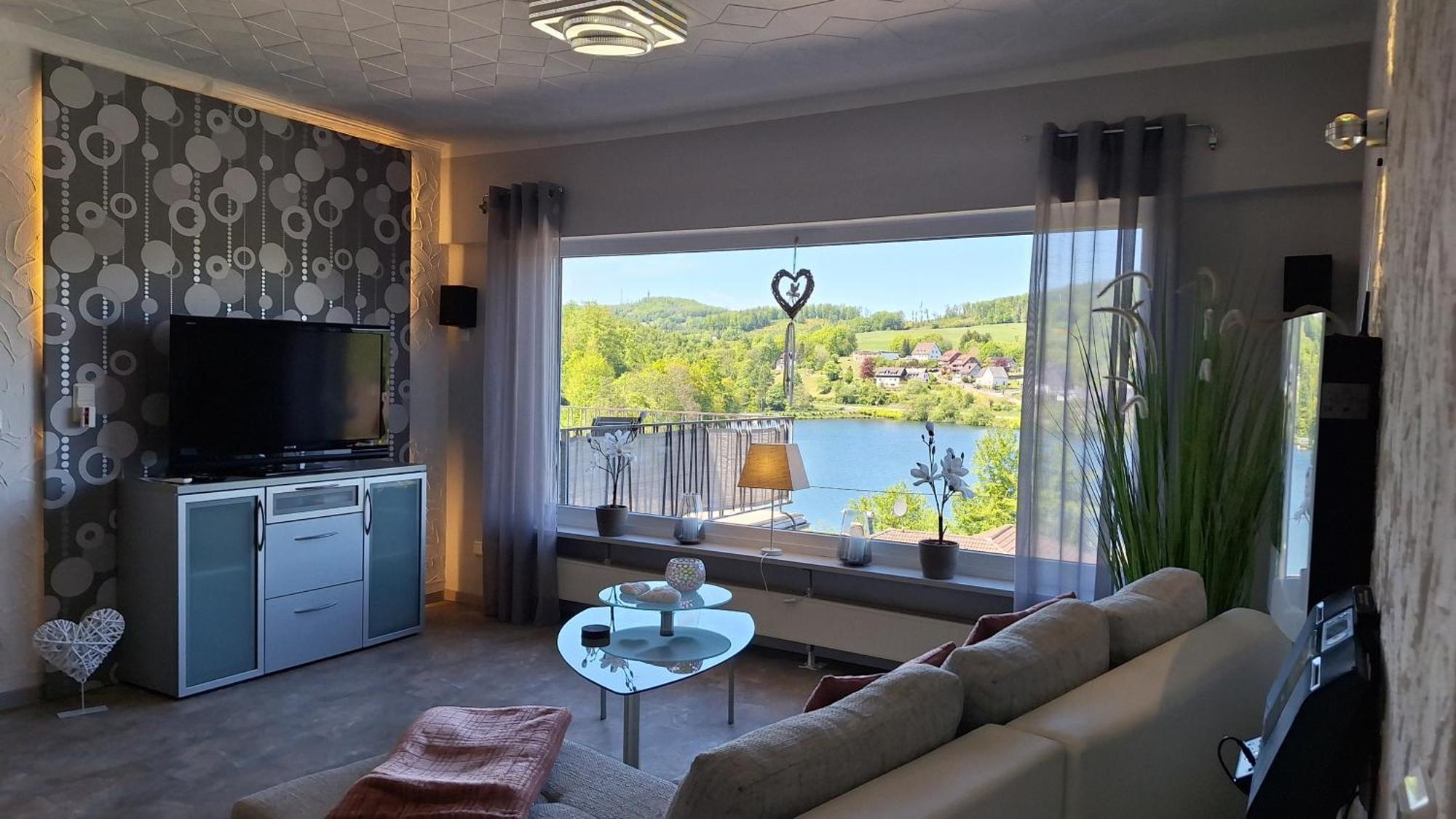 Seeblick-Ferienwohnung Im "Ferienhaus Agger-Blick" Mit Traumhafter Sonnen-Terrasse, Sauna, E-Kamin & Kajak Гуммерсбах Экстерьер фото
